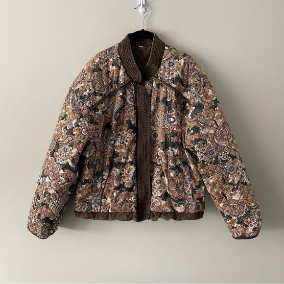Free People Reversible Bomber Jacket in Multicolor and Brown - Picture 6 of 9